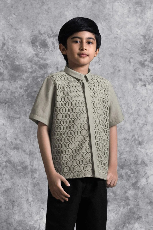 Image of Kemeja Anak Brukat Renjana Tenun