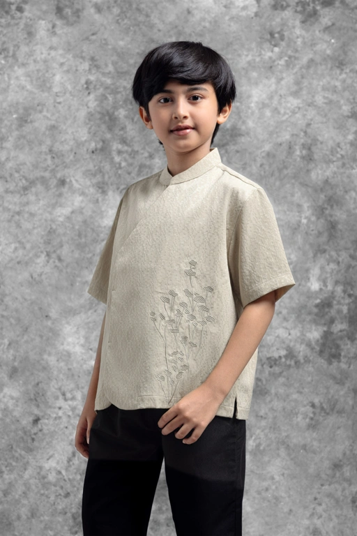Image of Kemeja Anak Beskap Bermotif Tentrem Savana