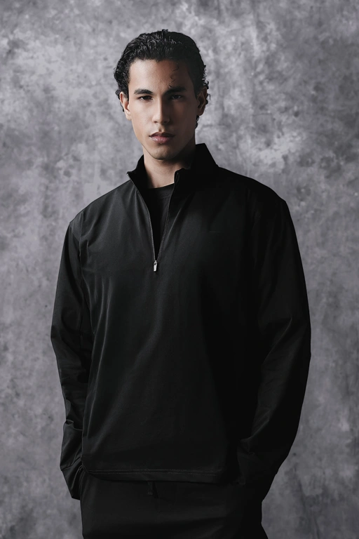 Image of Activemor Halfzip Tee Black