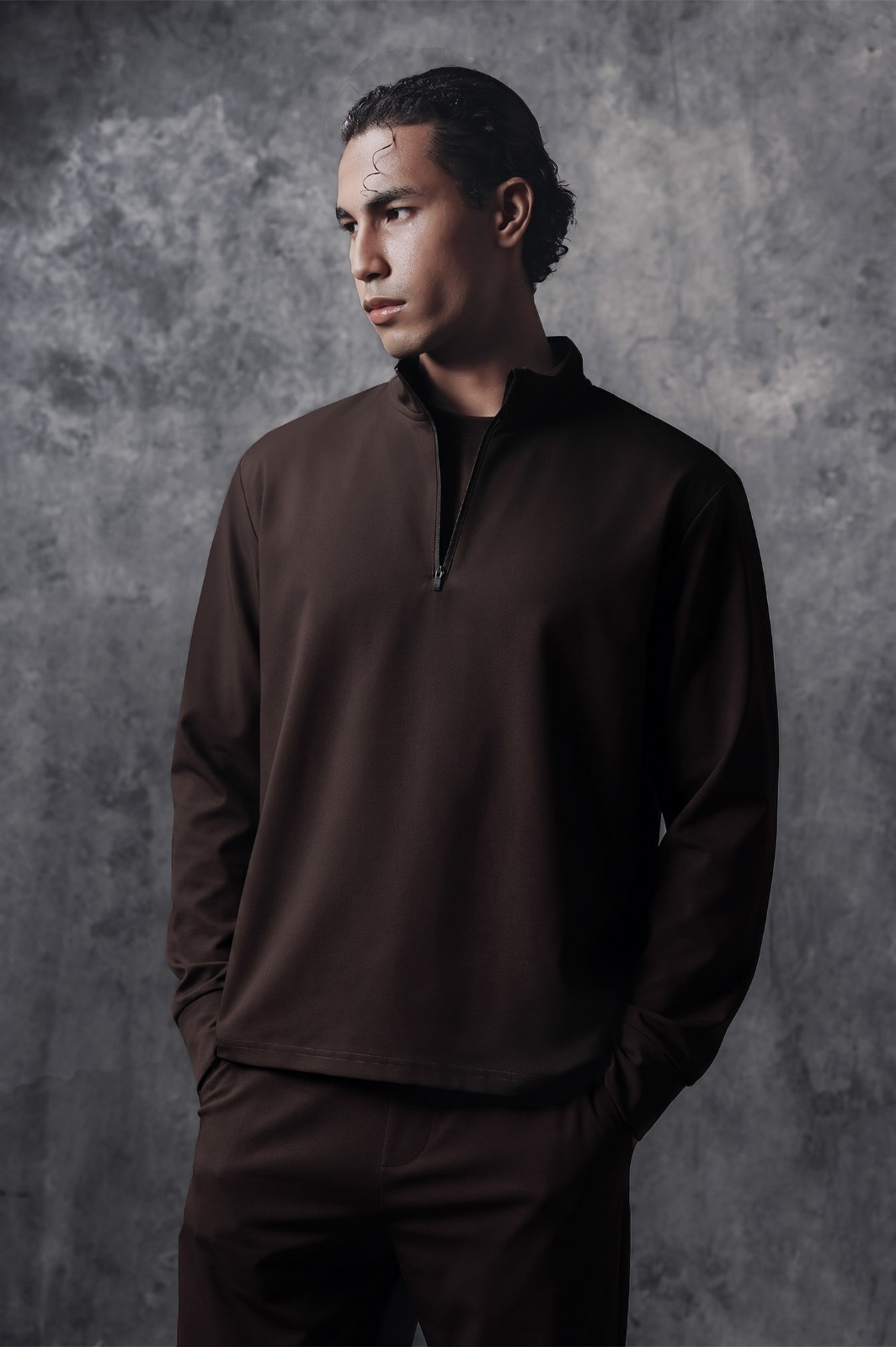 Activemor Halfzip Tee Dark Brown
