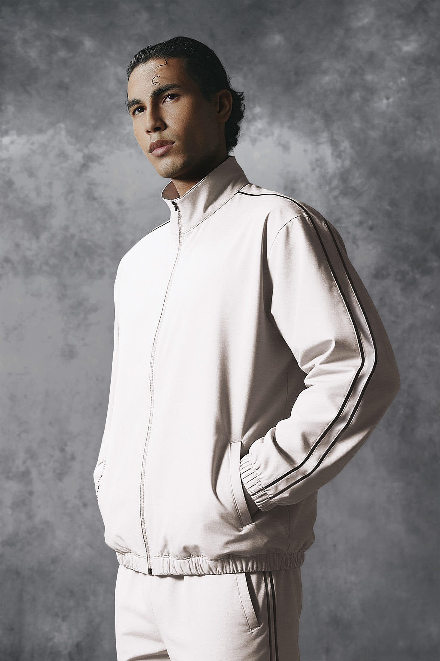 Activemor Stripe Jacket Cream-Black