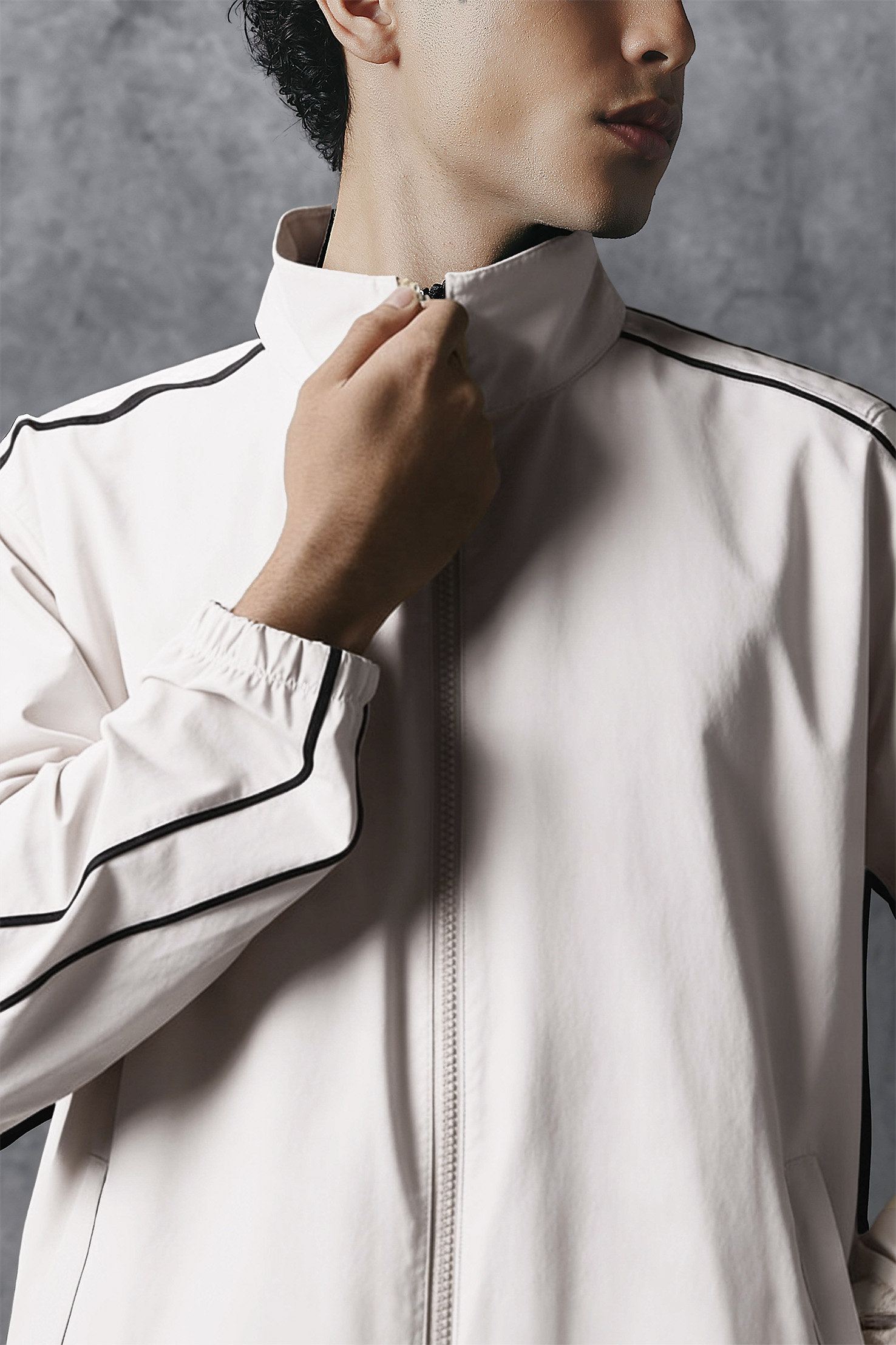 Activemor Stripe Jacket Cream-Black