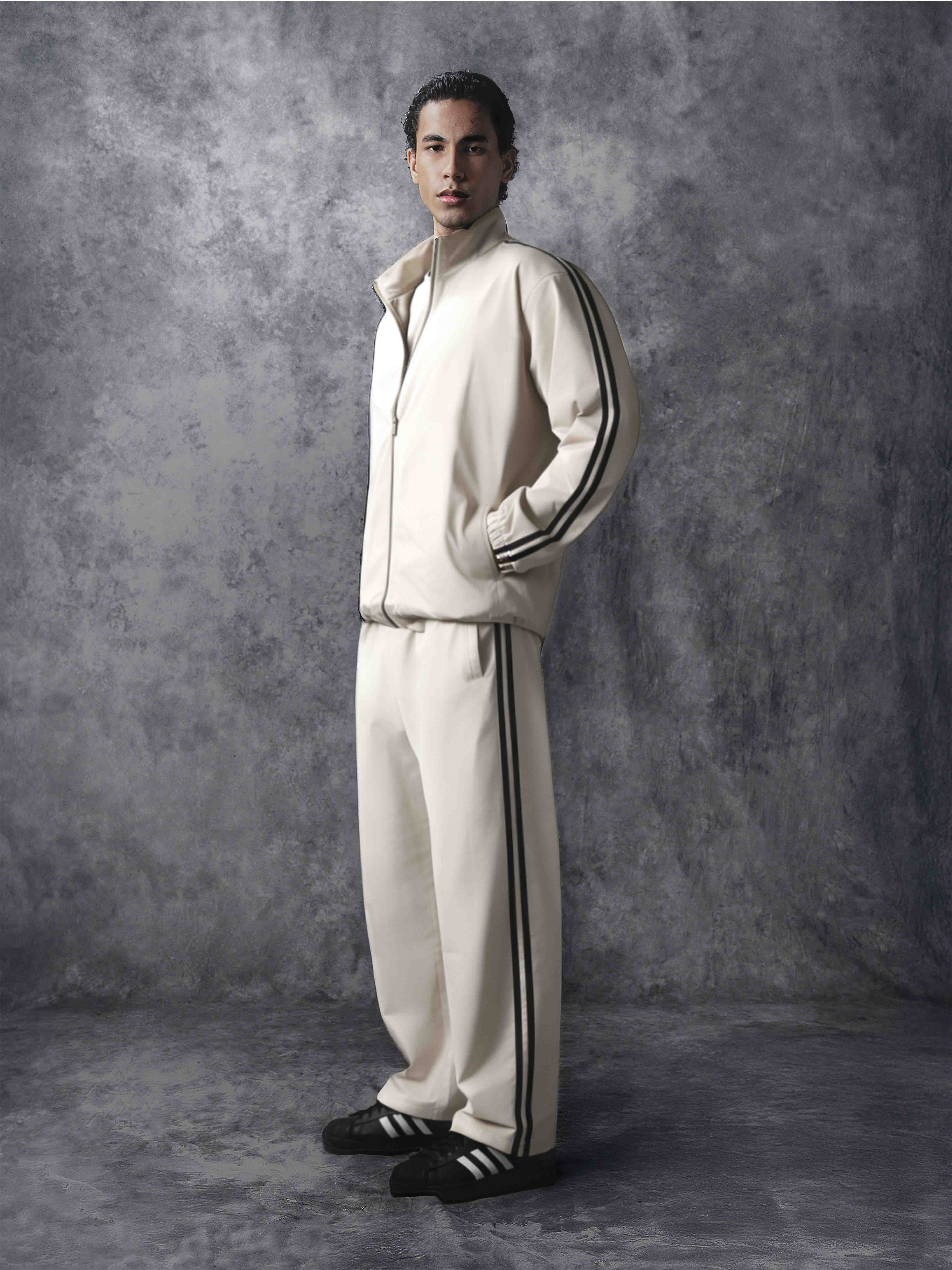 Activemor Stripe Jacket Cream-Black