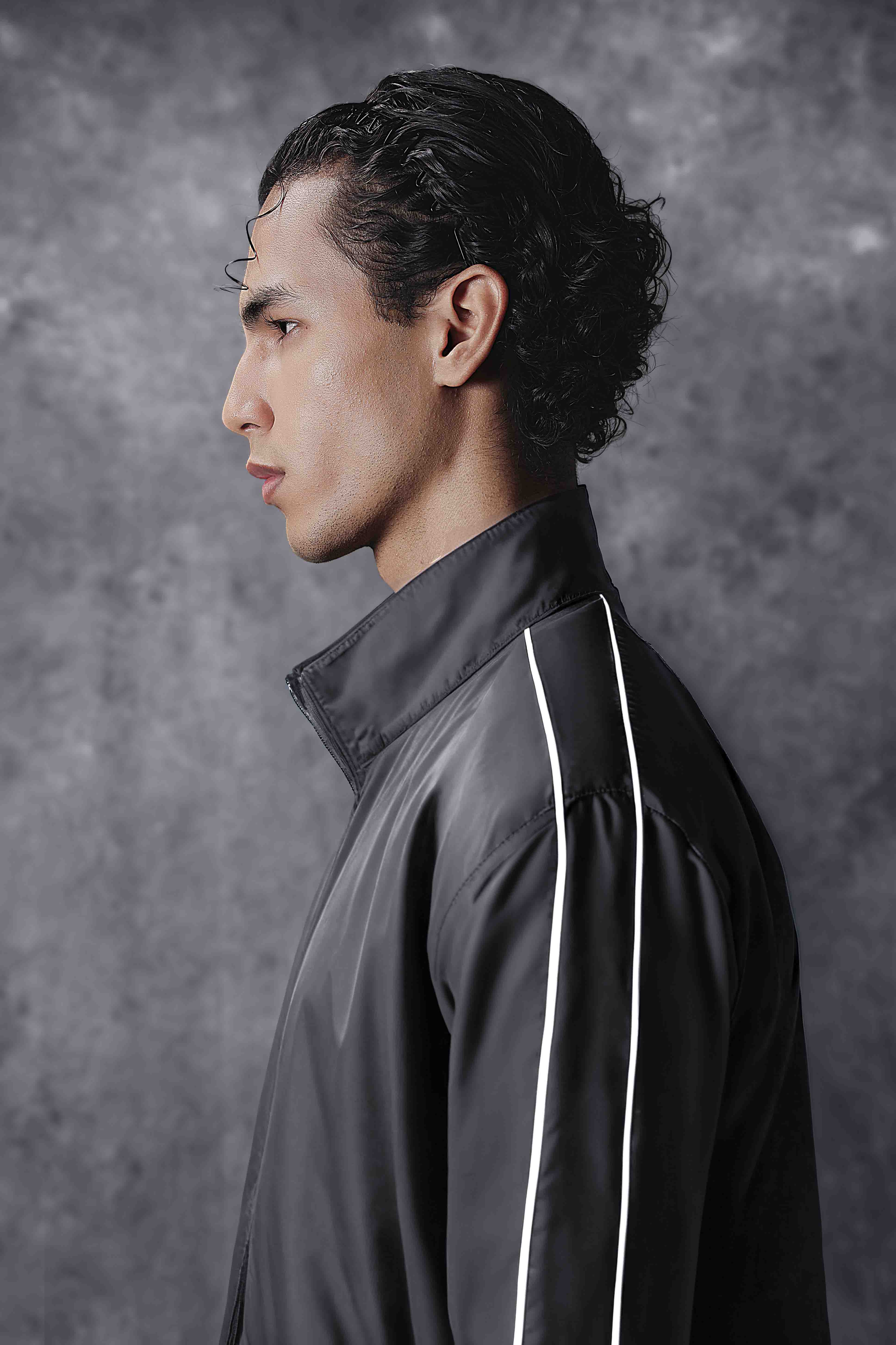 Activemor Stripe Jacket Dark Grey-White