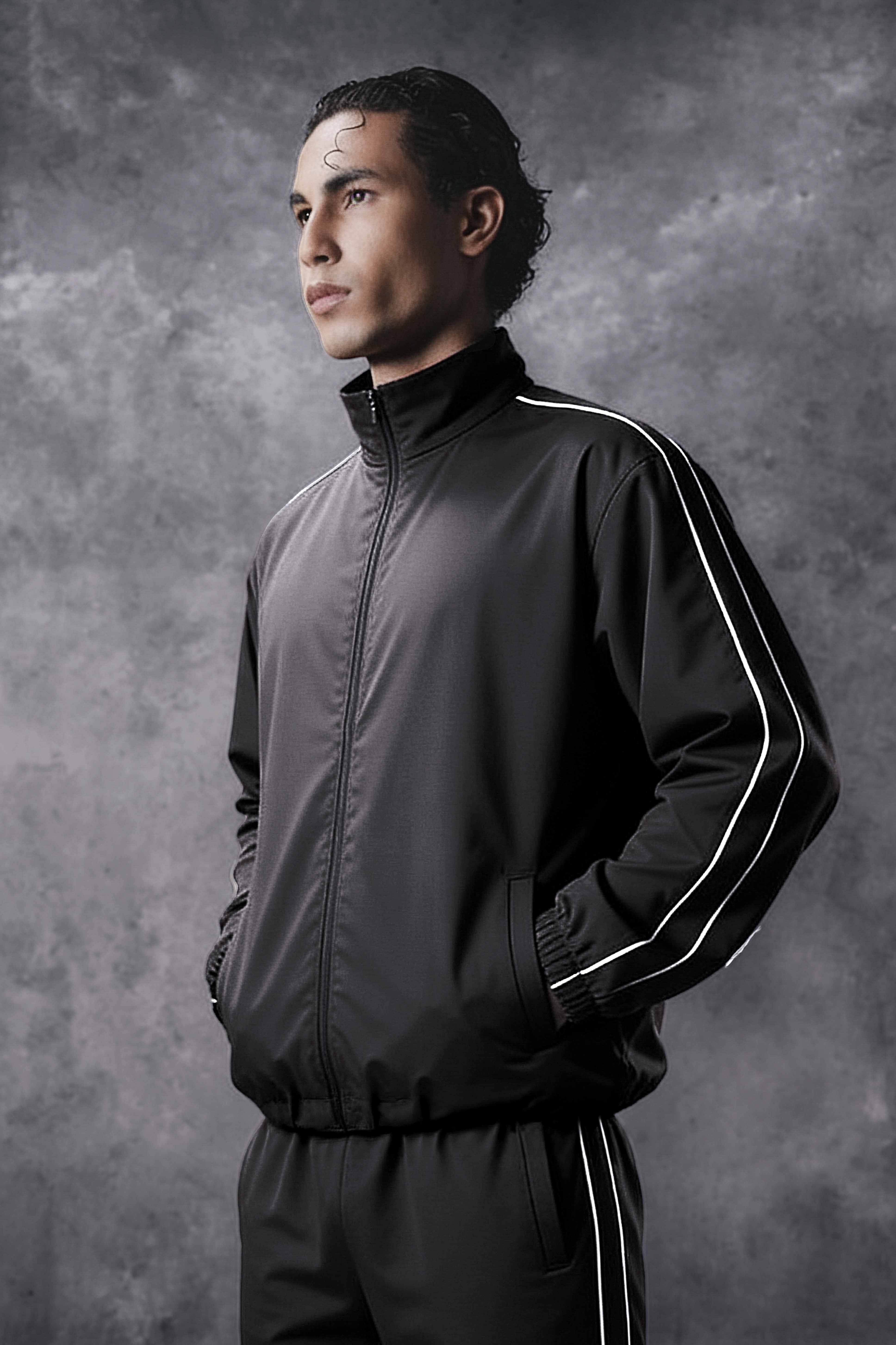 Activemor Stripe Jacket Dark Grey-White