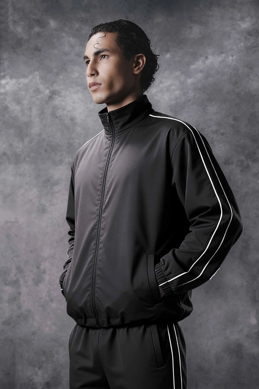 Image of Activemor Stripe Jacket Dark Grey-White