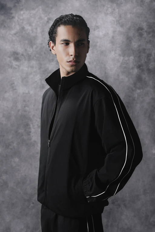 Image of Activemor Stripe Jacket Black-White