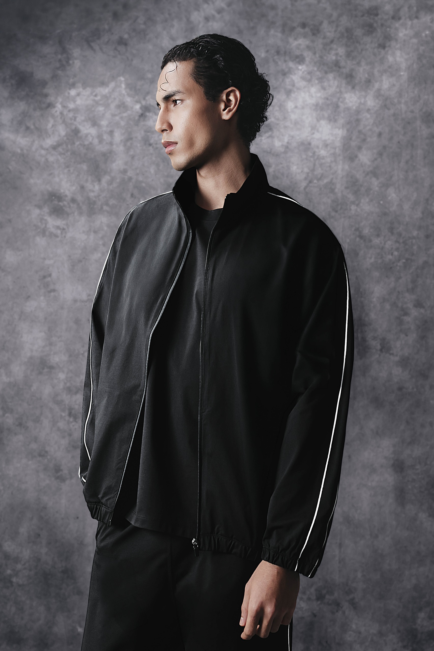 Activemor Stripe Jacket Black-White
