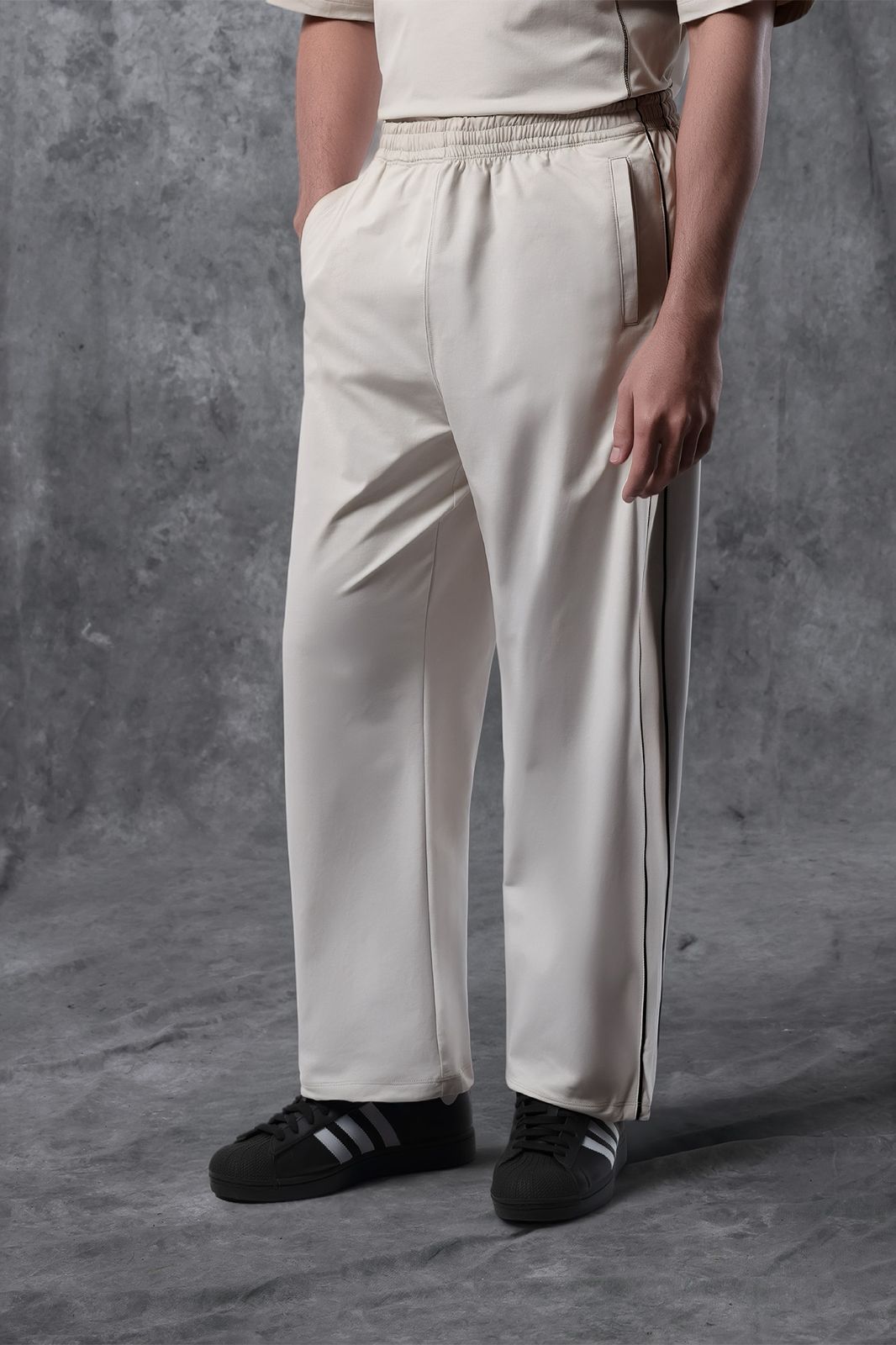Activemor Stripe Pants Cream-Black