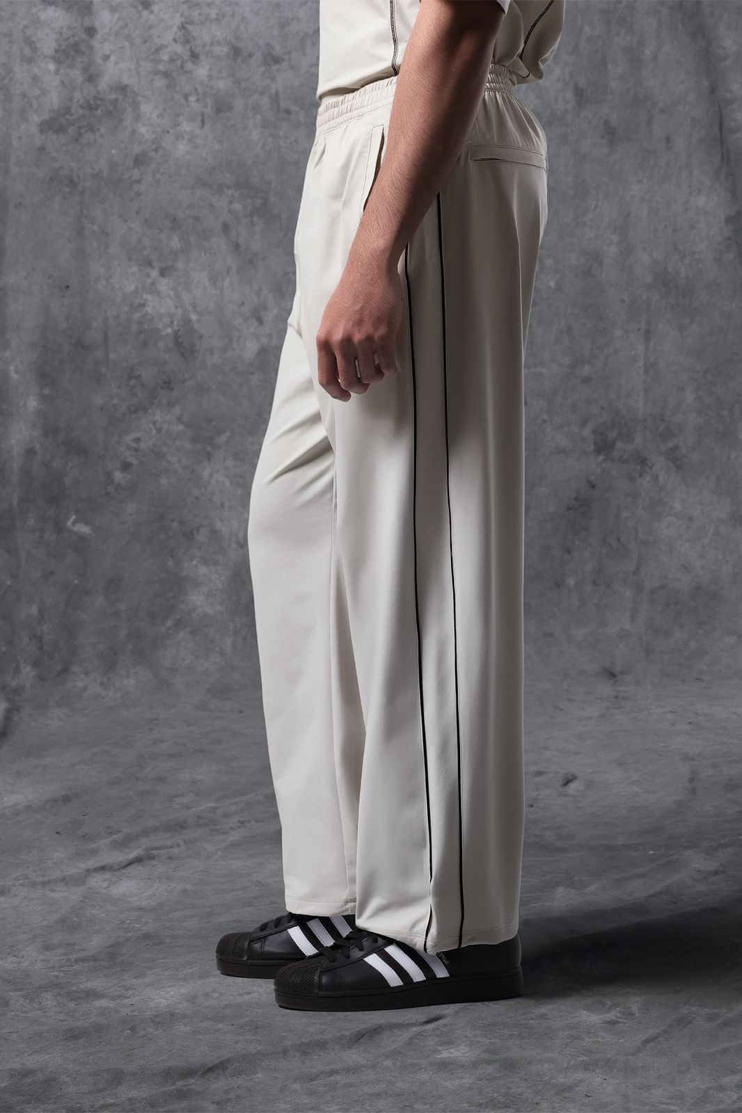 Activemor Stripe Pants Cream-Black