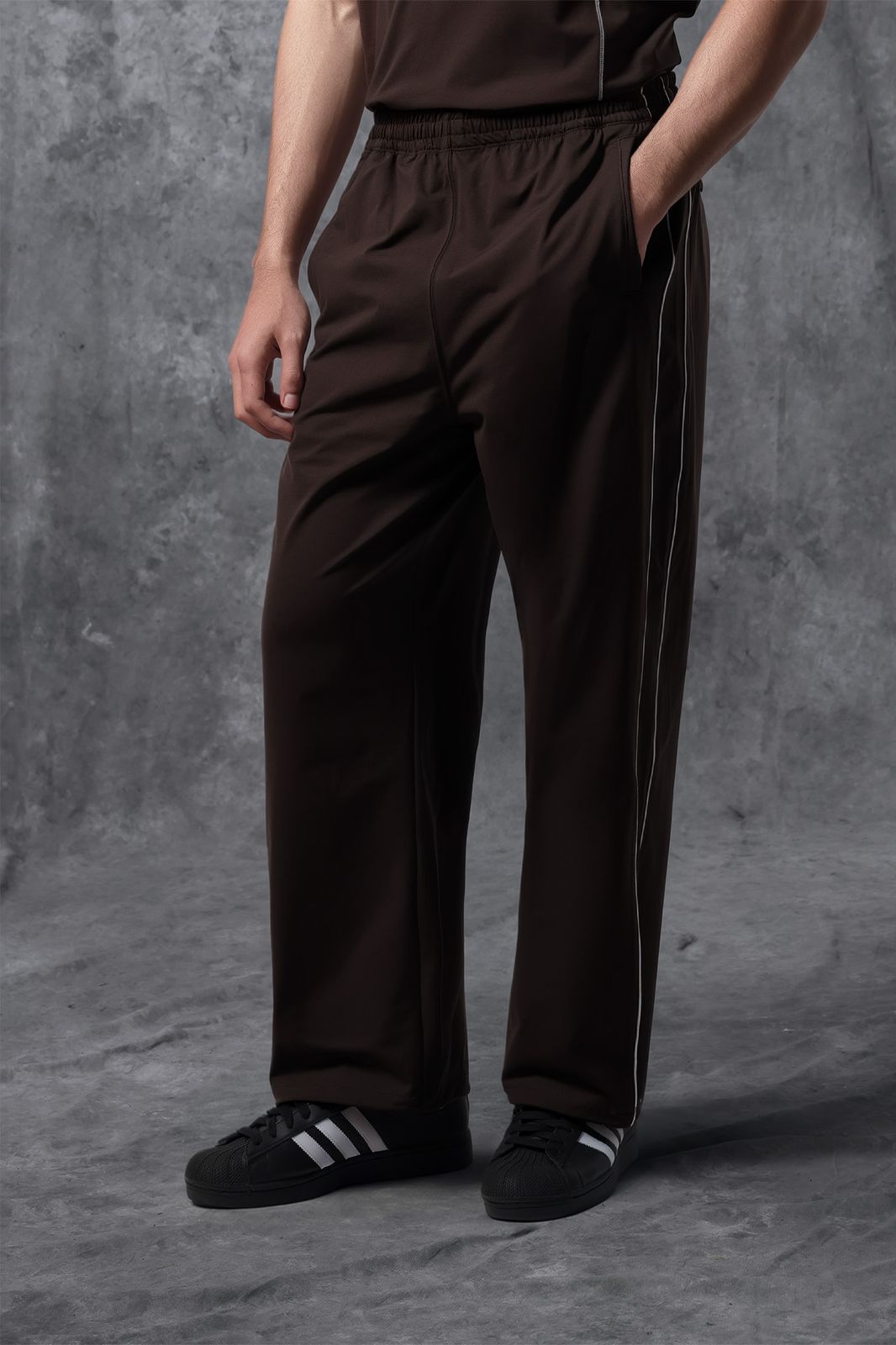 Activemor Stripe Pants Dark Brown-White