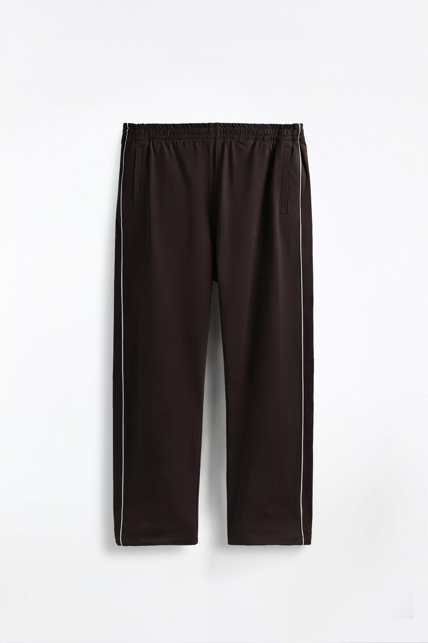 Activemor Stripe Pants Dark Brown-White