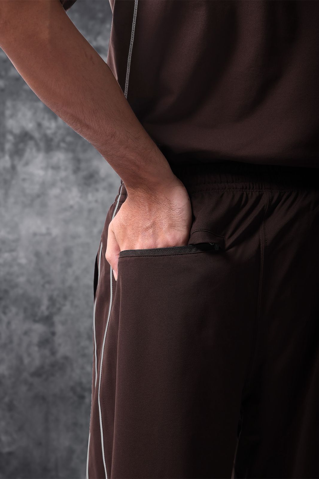 Activemor Stripe Pants Dark Brown-White