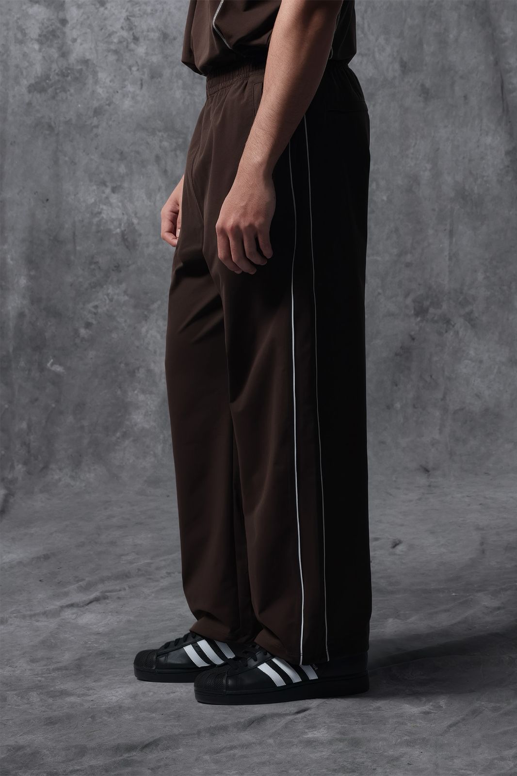 Activemor Stripe Pants Dark Brown-White