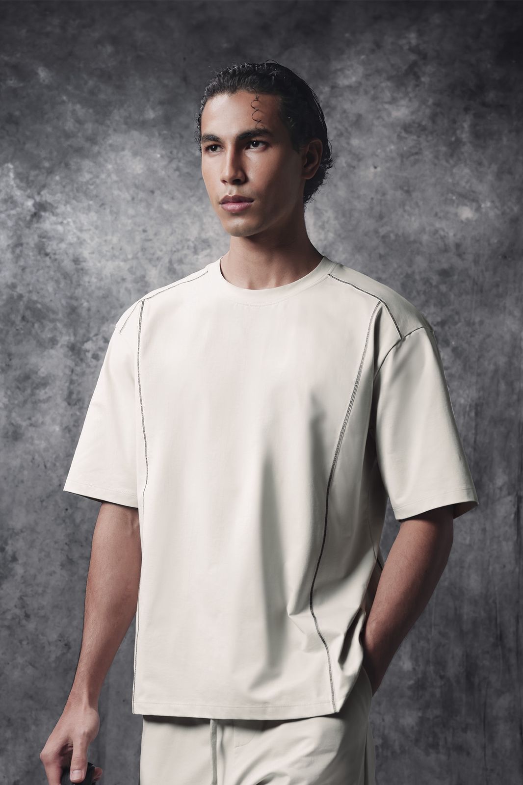 Activemor Jersey Tee Cream-Black
