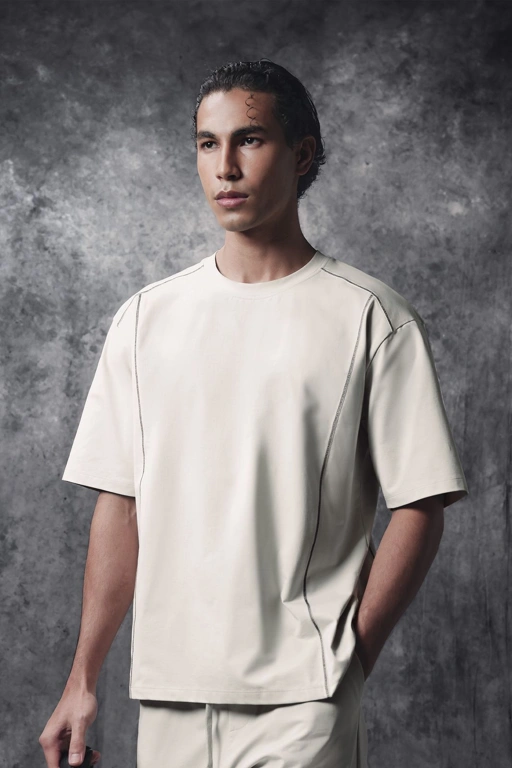 Image of Activemor Jersey Tee Cream-Black