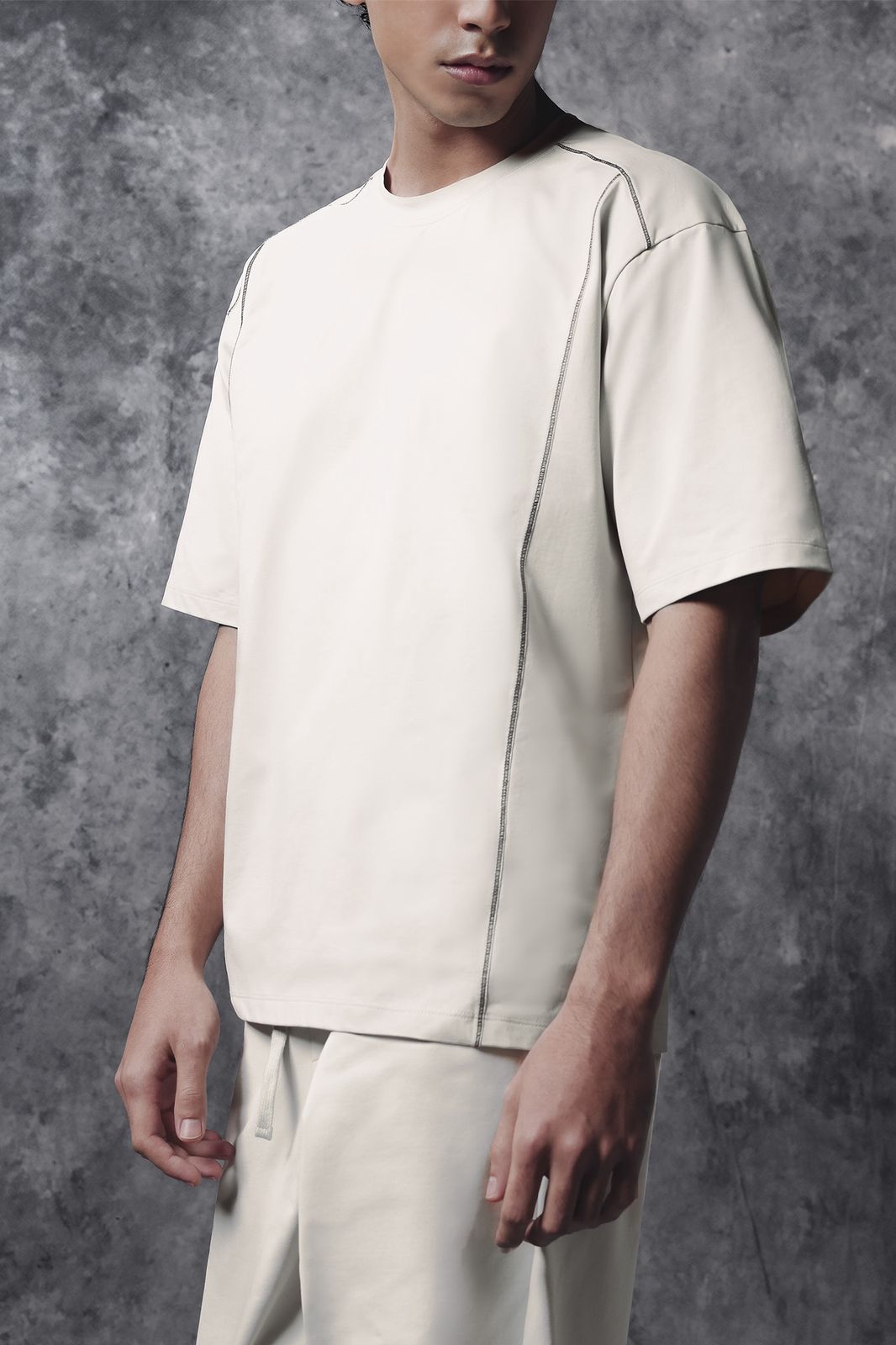 Activemor Jersey Tee Cream-Black