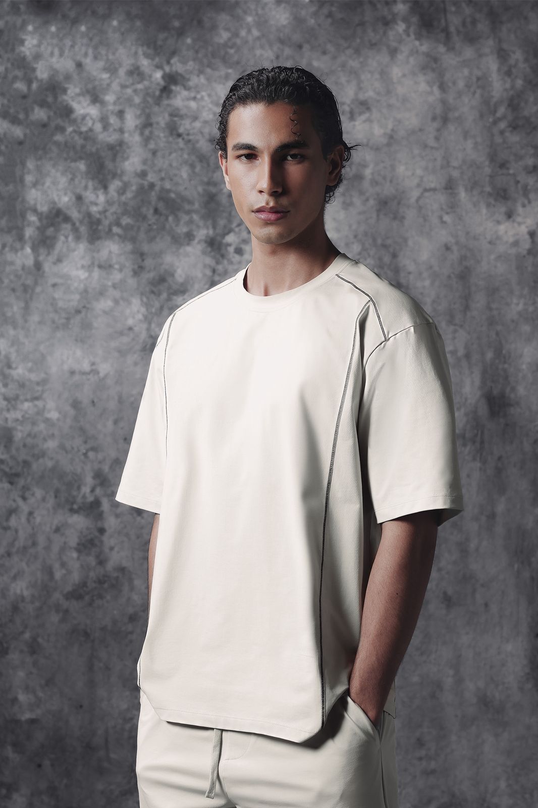 Activemor Jersey Tee Cream-Black