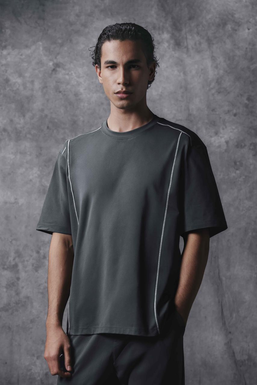 Activemor Jersey Tee Dark Grey-White