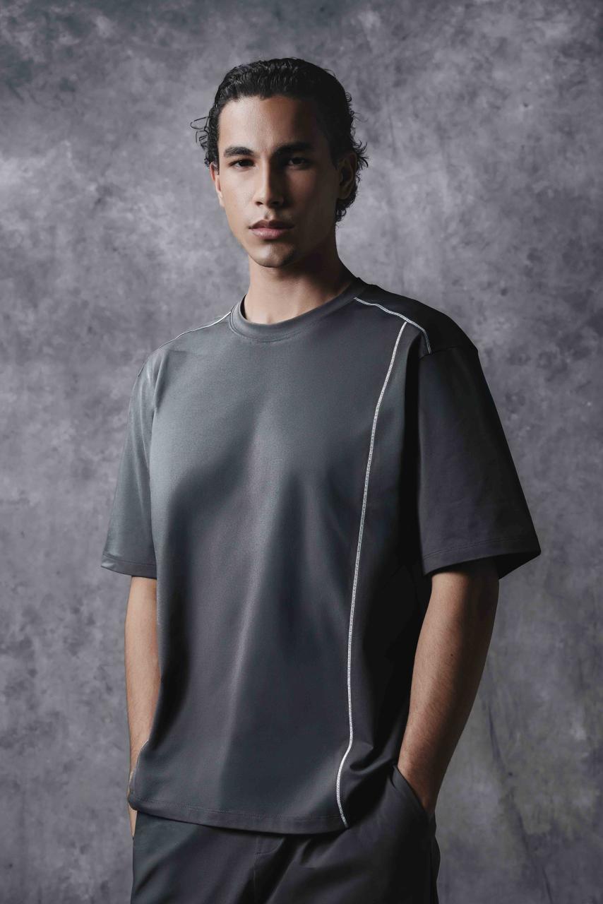 Activemor Jersey Tee Dark Grey-White