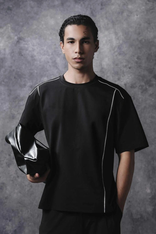 Image of Activemor Jersey Tee Black-White