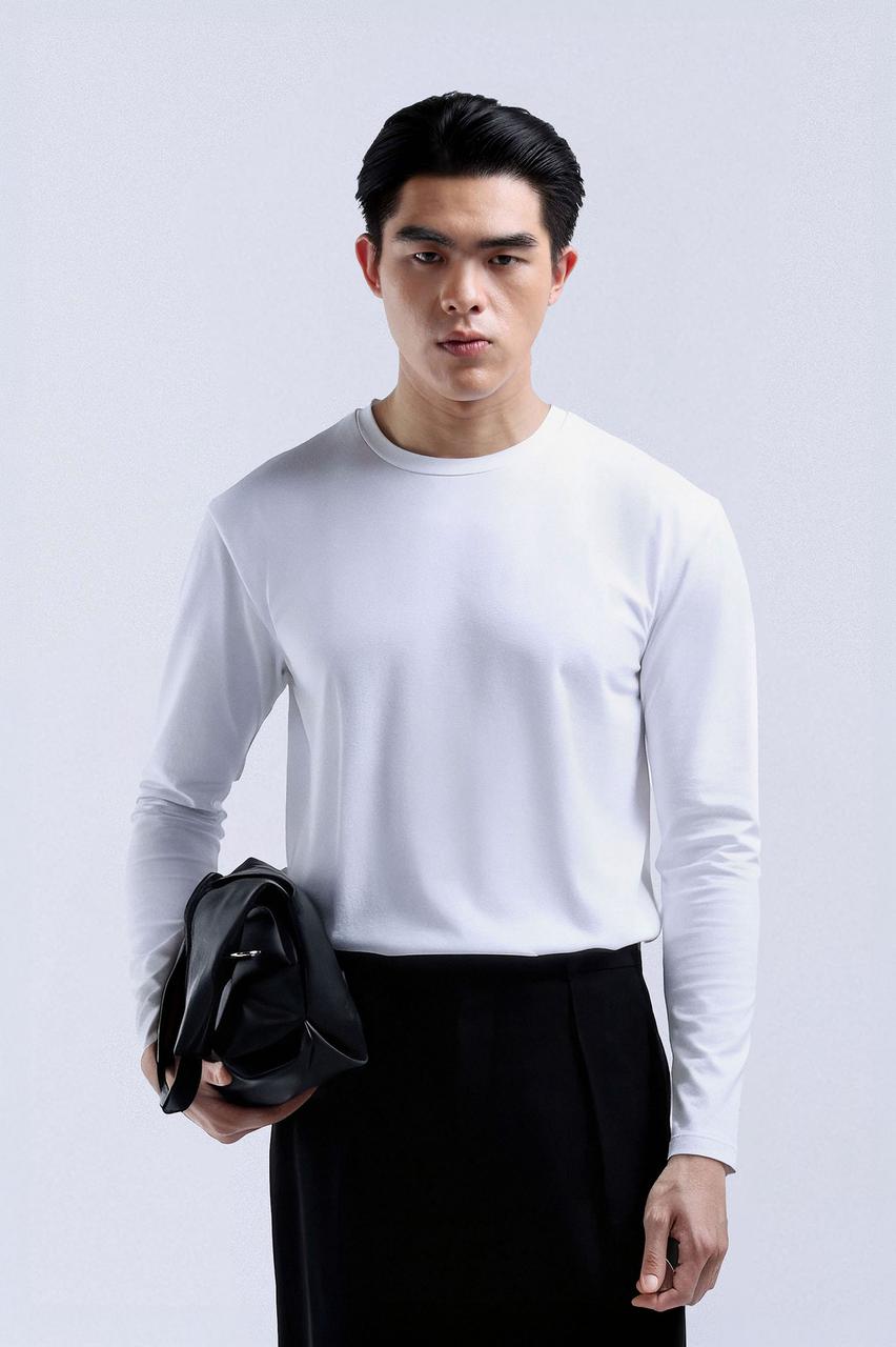 Cooltys Reguler Tees Long Sleeve White