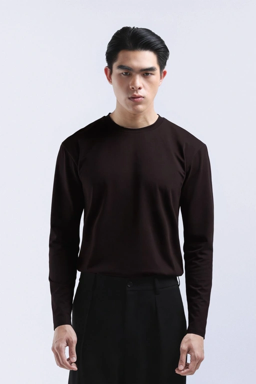 Image of Cooltys Reguler Tees Long Sleeve Dark Brown