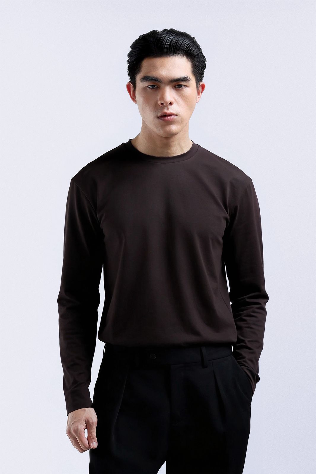 Cooltys Reguler Tees Long Sleeve Dark Brown