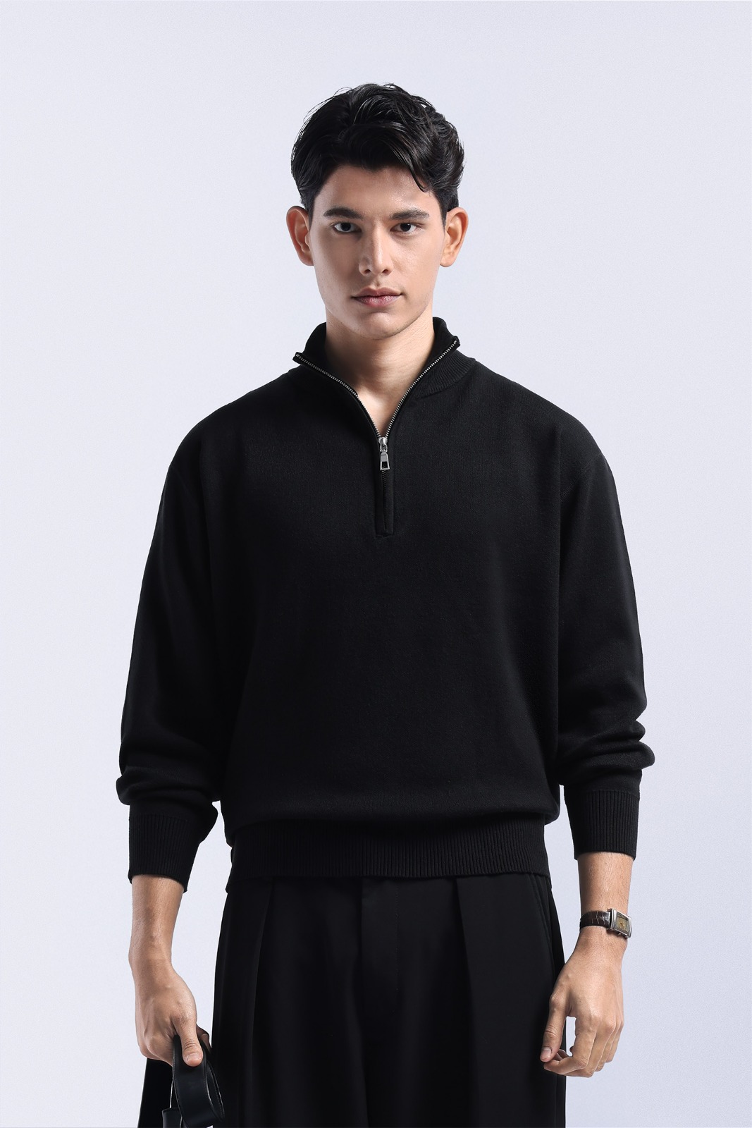 Calder Halfzip Knit Jacket Black