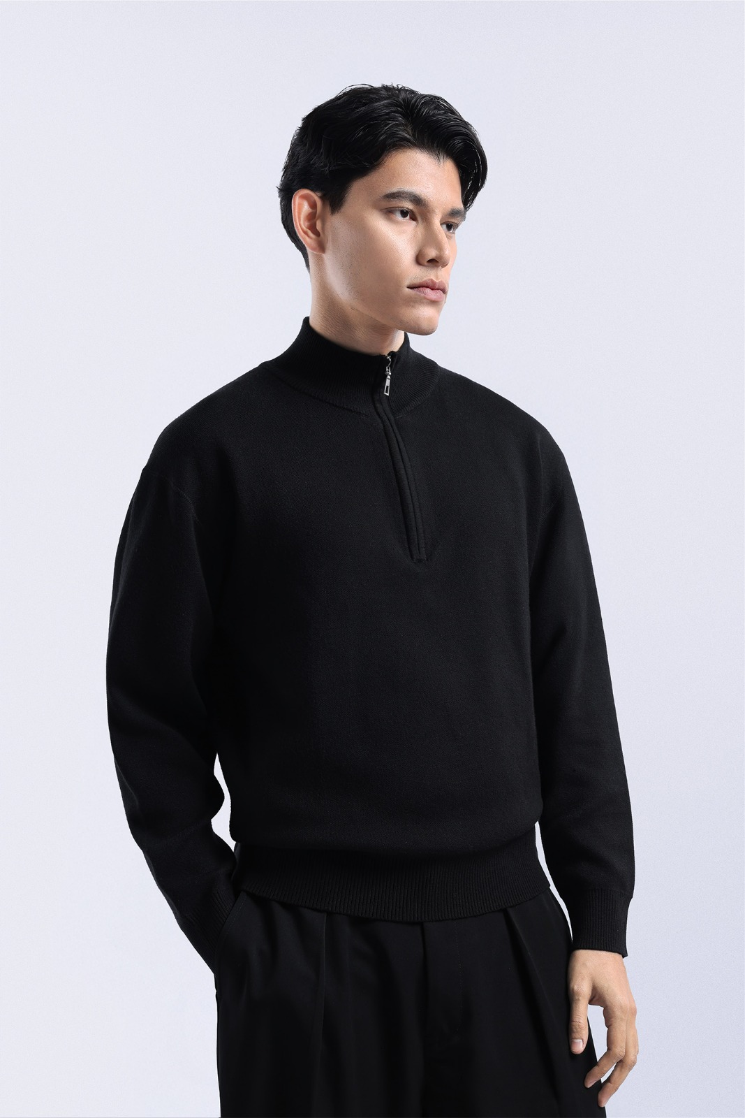 Calder Halfzip Knit Jacket Black