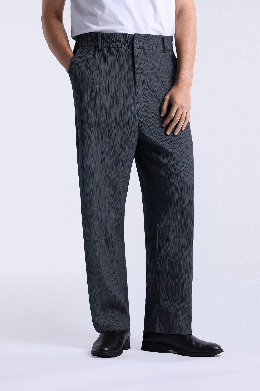 Coze Textured Pants Grey