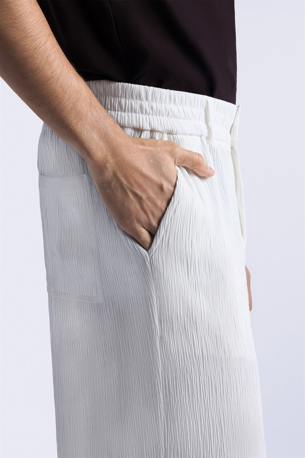 Coze Textured Pants Off White