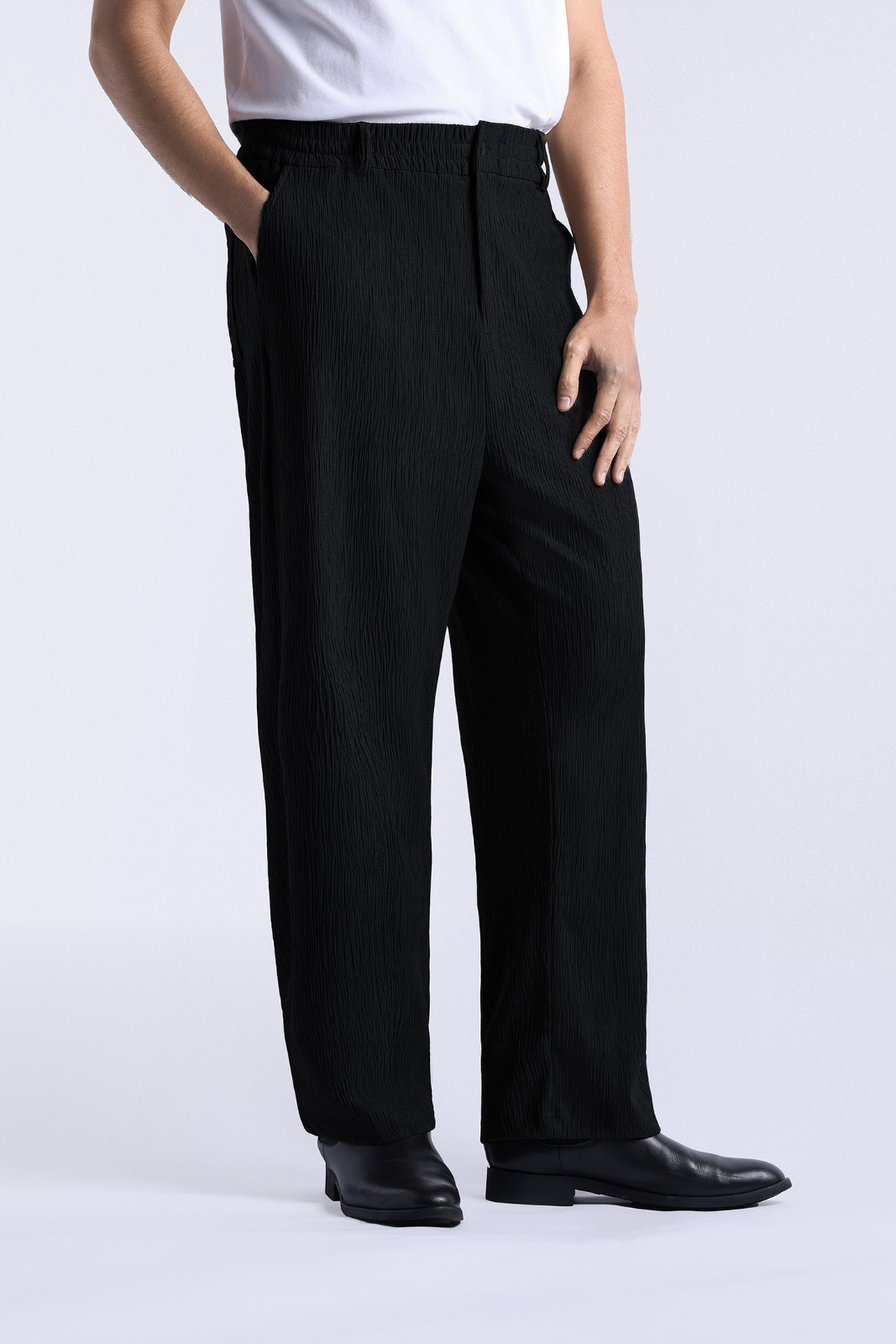 Coze Textured Pants Black