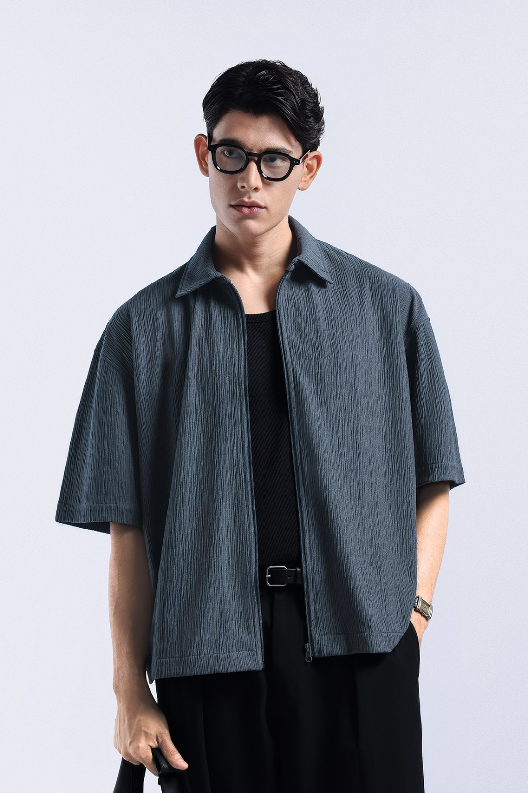 Coze Zip Shirt Grey