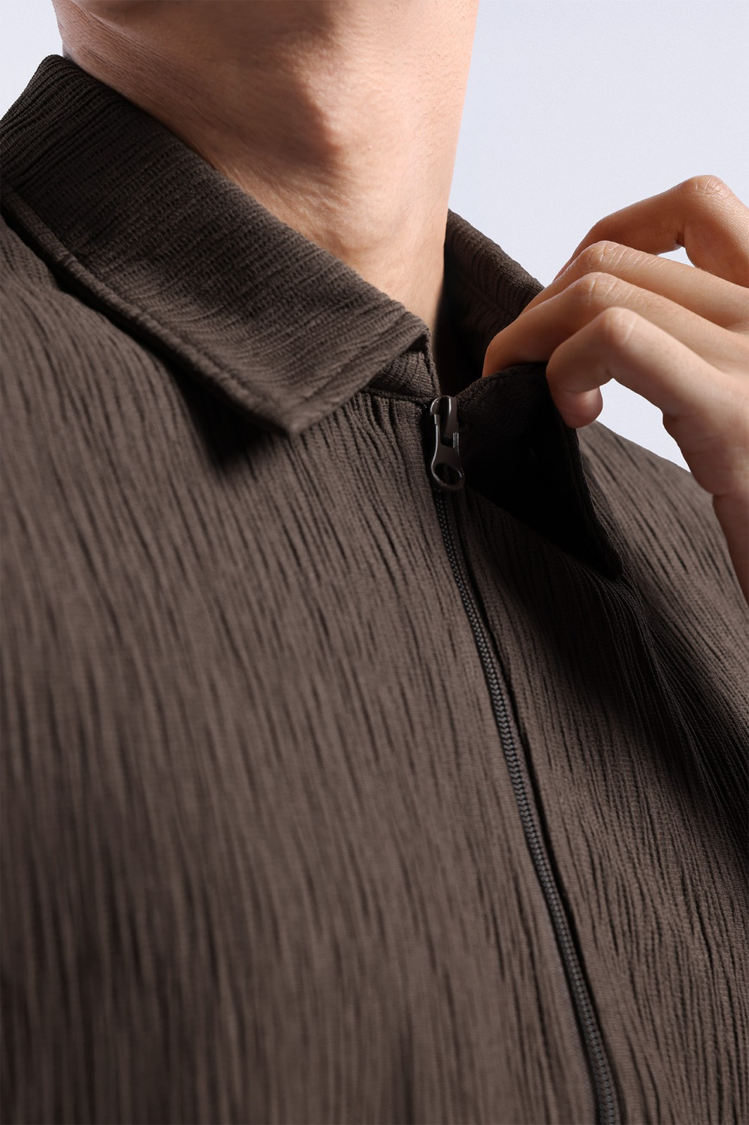 Coze Zip Shirt Dark Brown