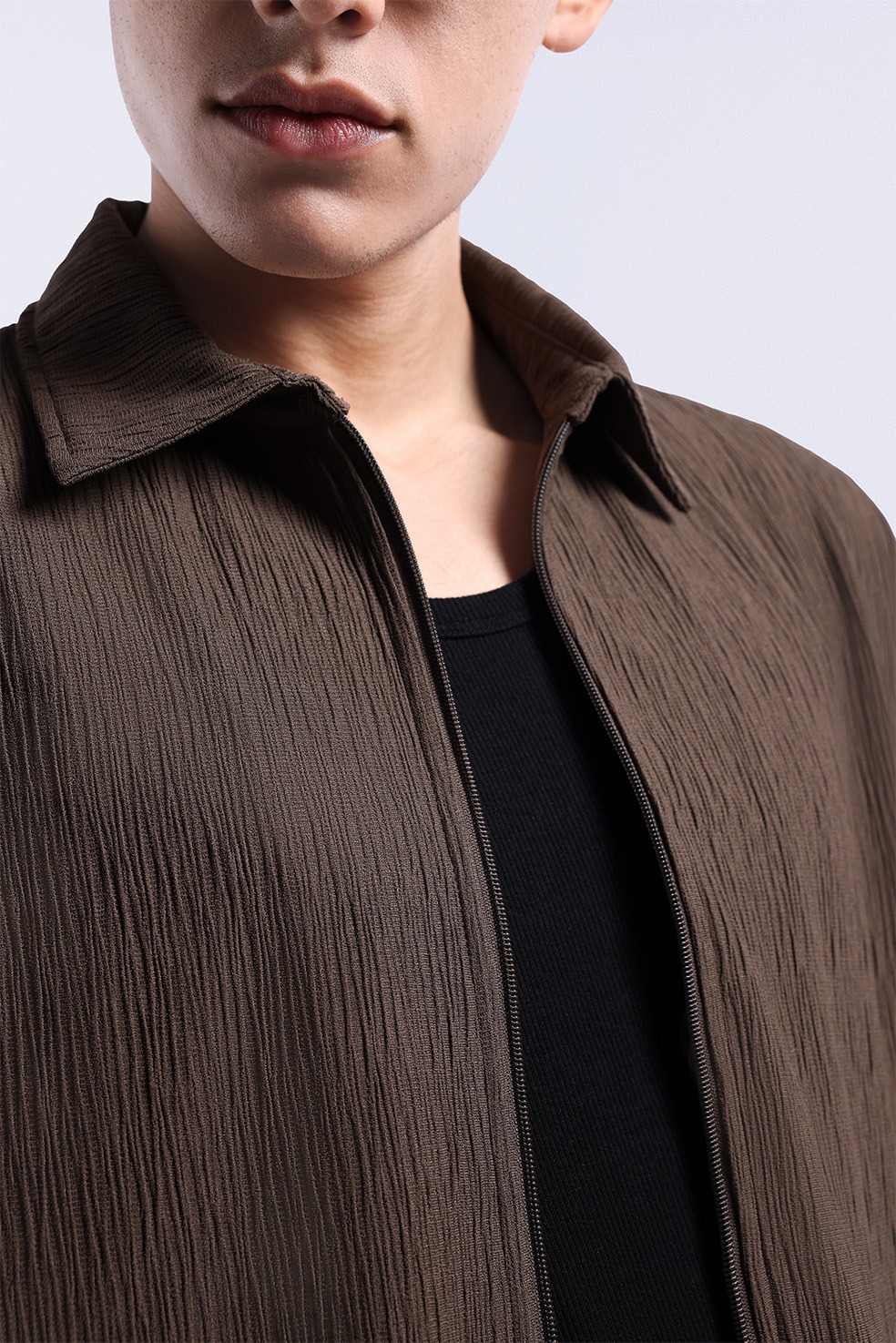 Coze Zip Shirt Dark Brown