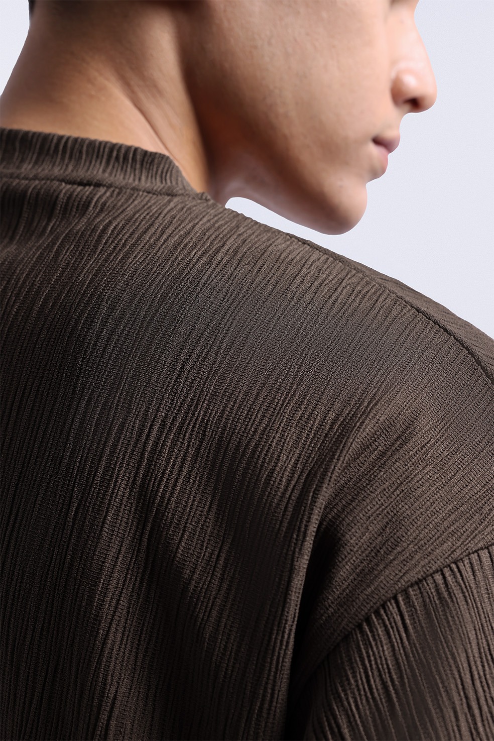 Coze Textured Tee Dark Brown