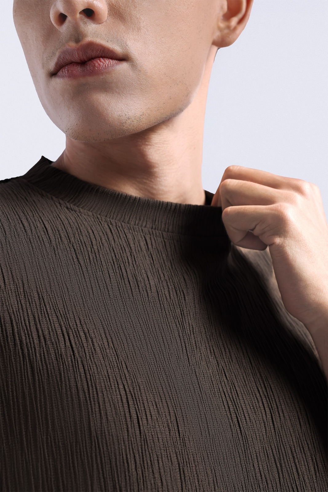 Coze Textured Tee Dark Brown