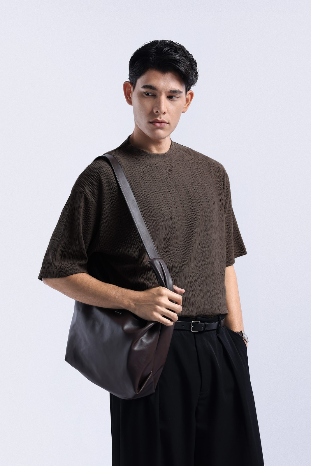 Coze Textured Tee Dark Brown