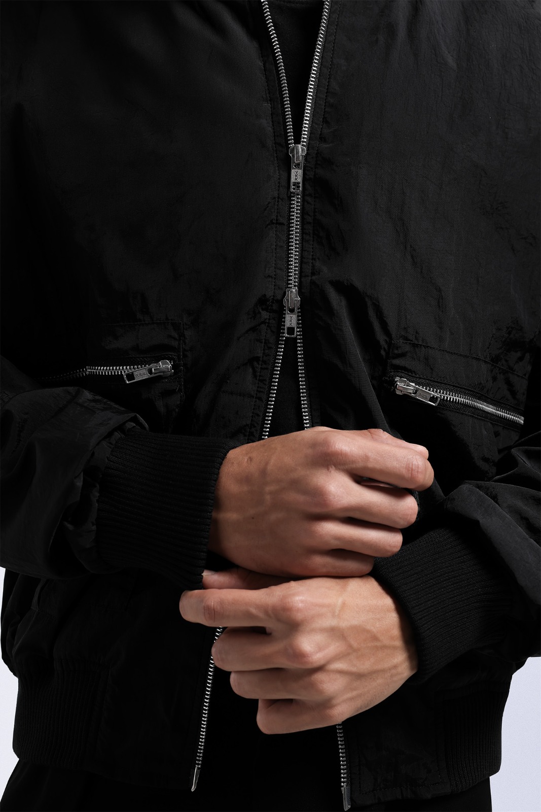 Zipline Bomber Boxy Jacket Black
