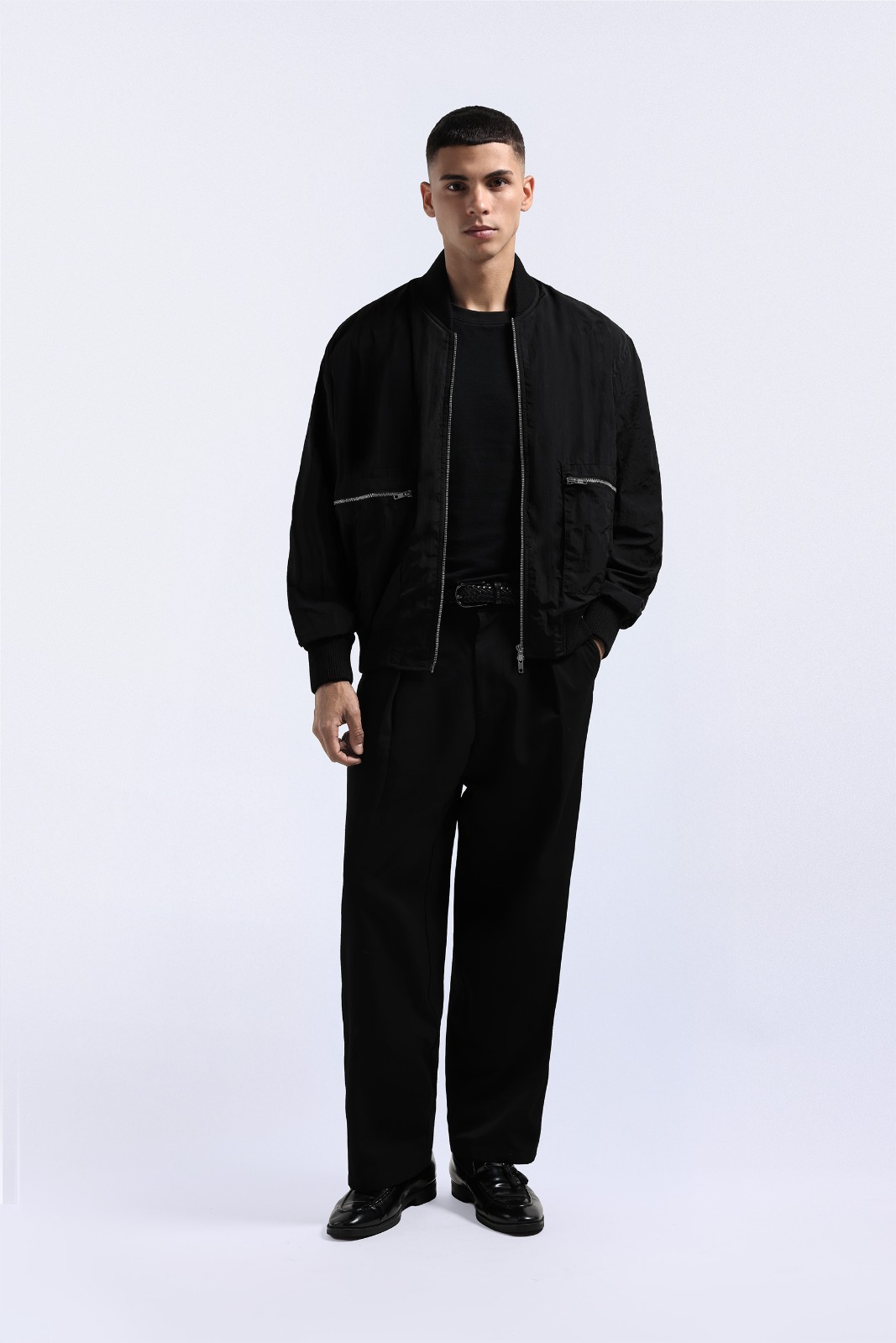 Zipline Bomber Boxy Jacket Black