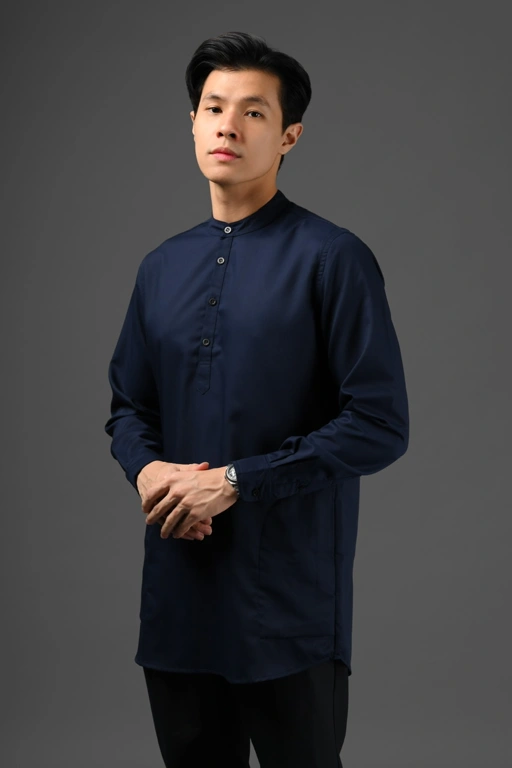 Image of RUMEE KURTA SHIRT NAVY