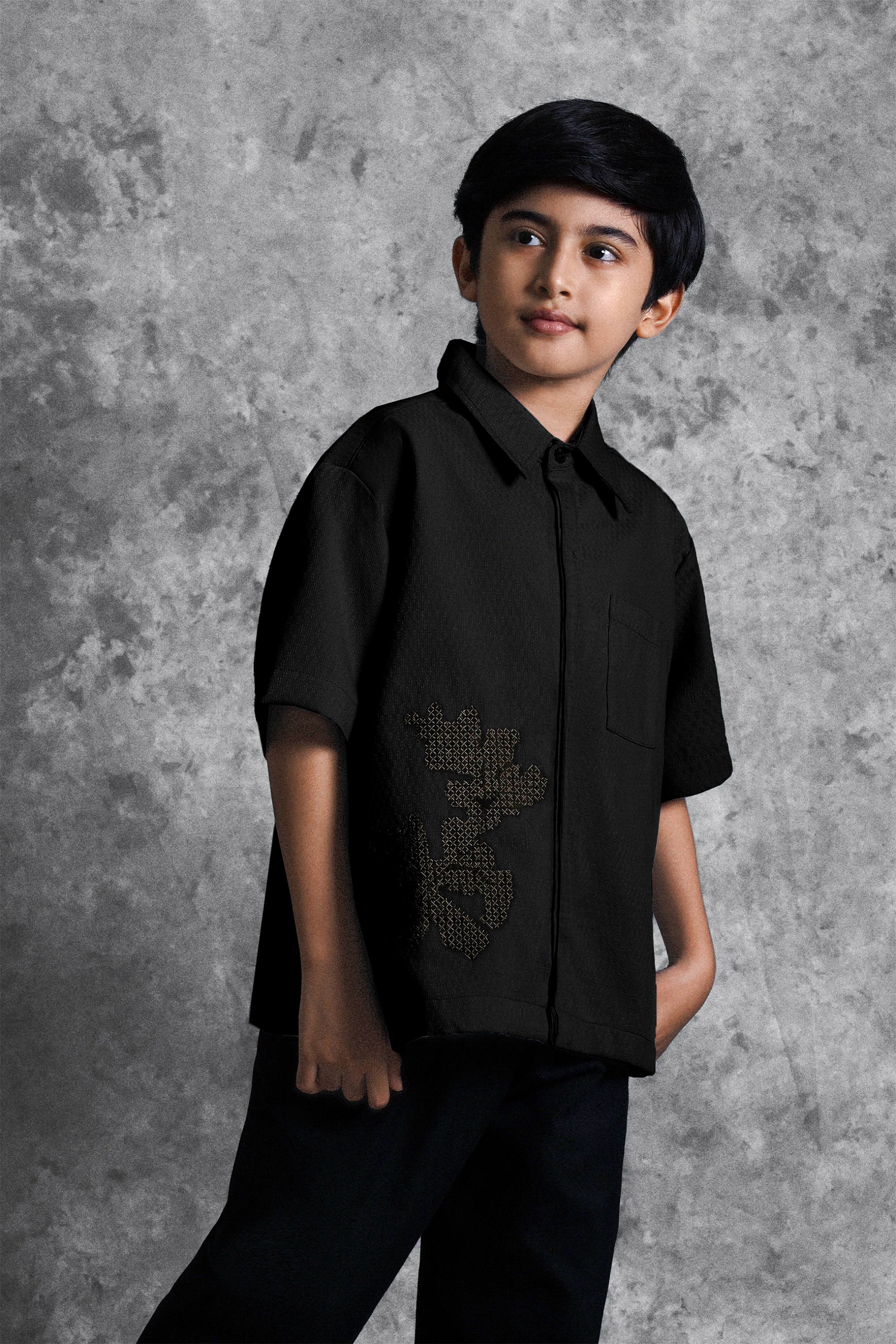 Kemeja Anak Bordir Renjana Bayang