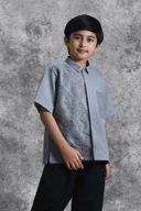 Kemeja Anak Brukat Saku Renjana Embun