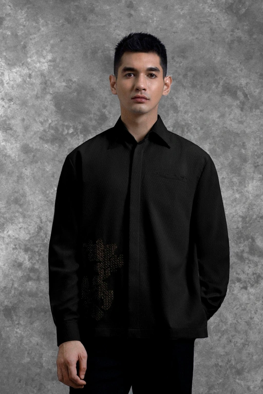 Image of Kemeja Bordir Renjana Lengan Panjang Bayang