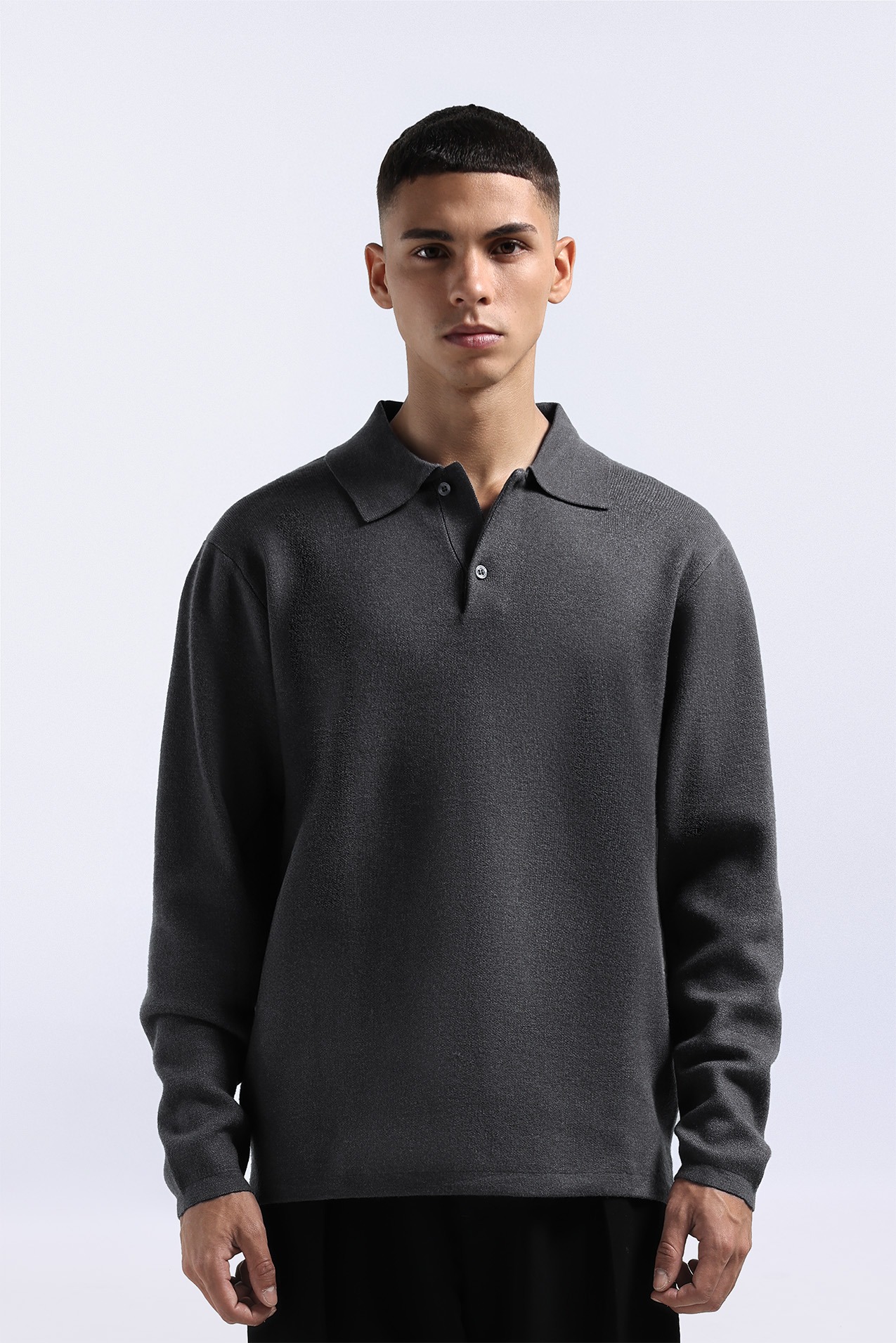 Valen Long Polo Dark Grey