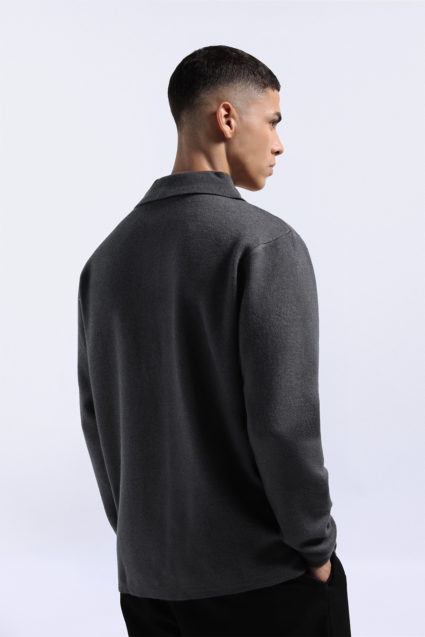 Valen Long Polo Dark Grey