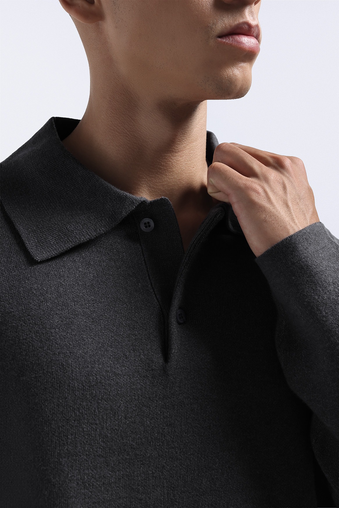 Valen Long Polo Dark Grey