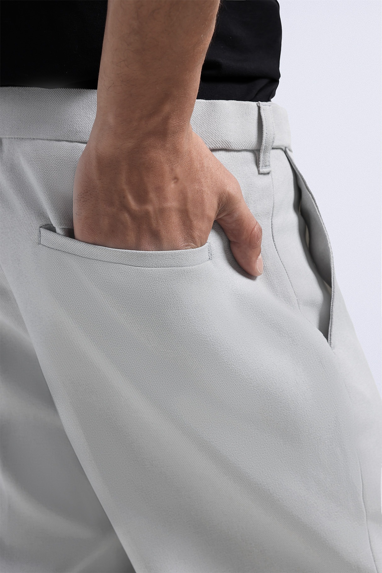 Peazy Pants Regular Fit Ankle Light Grey
