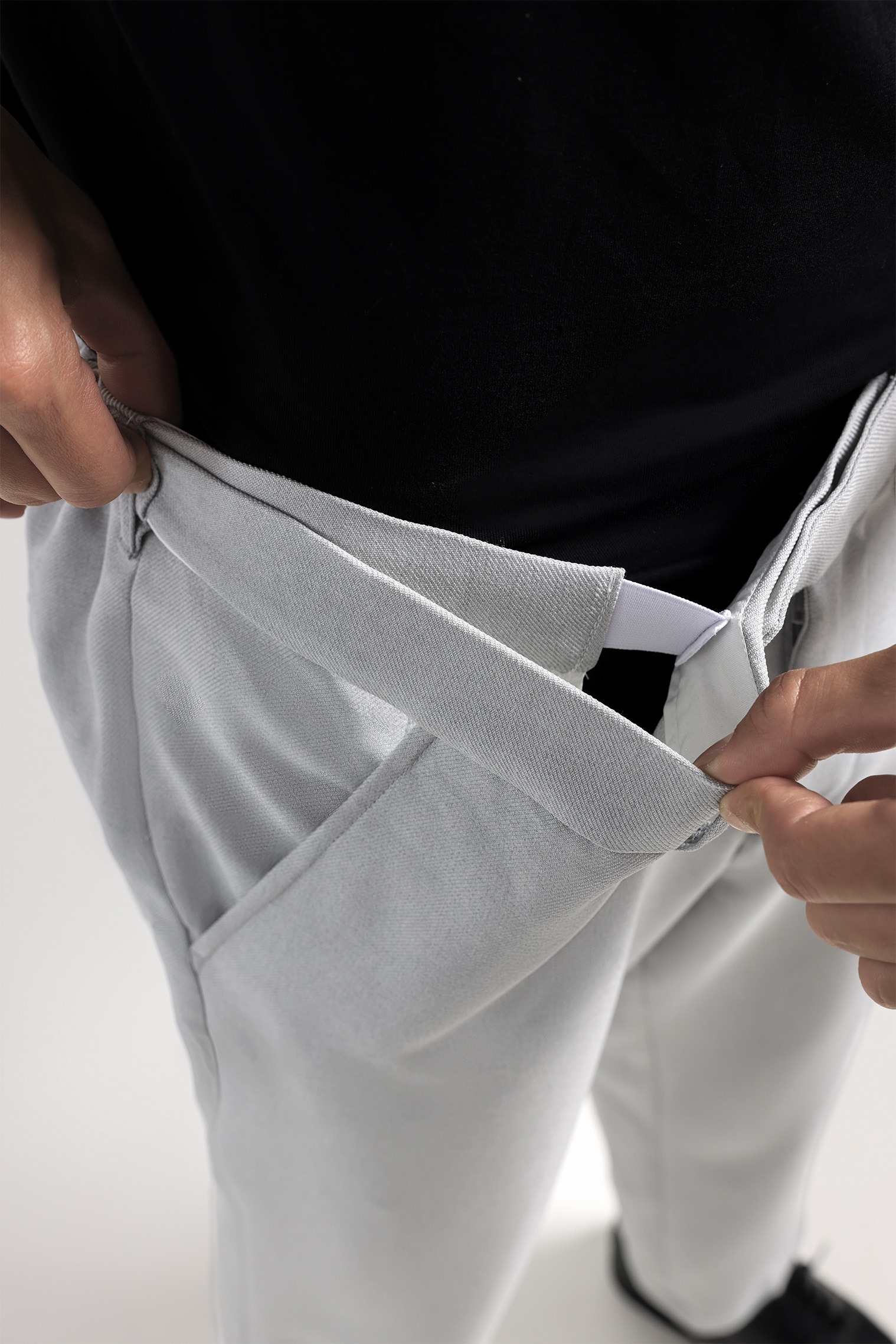 Peazy Pants Regular Fit Ankle Light Grey